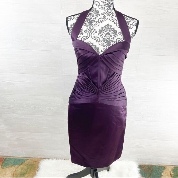 Zac Posen Truly Satin Sweetheart Bodycon Dress - Picture 1 of 7